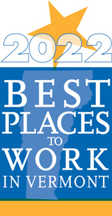 Best place to work in vermont 2022 award badge